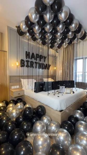 Bedroom balloon surprise inspiration
